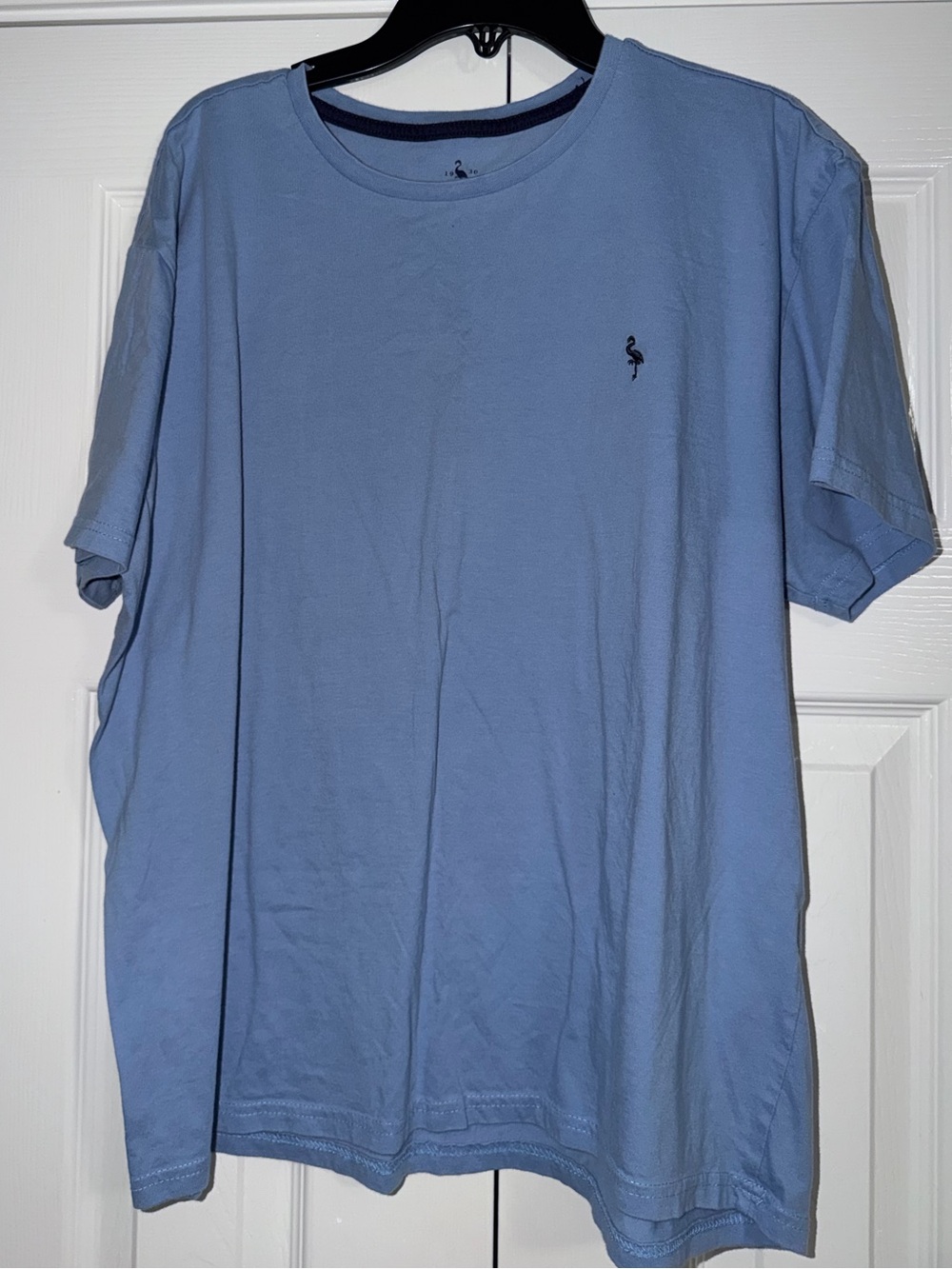 Tailorbyrd Light Blue Short Sleeve Crew Neck T-Shirt with Flamingo Logo